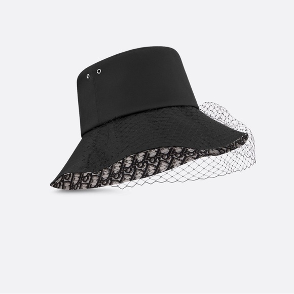 Christian Dior Teddy-D Large Brim Bucket Hat with Veil - Picture 1 of 9